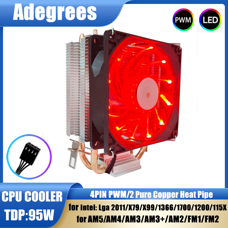 2 Heat-pipes CPU Cooler Tower  - Cpu Heatsink review and price